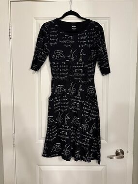 Svaha Math & Science Print Dress | Organic Cotton | Size 6 | STEM Geek Chic